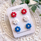 Patriotic Floral Stud Set