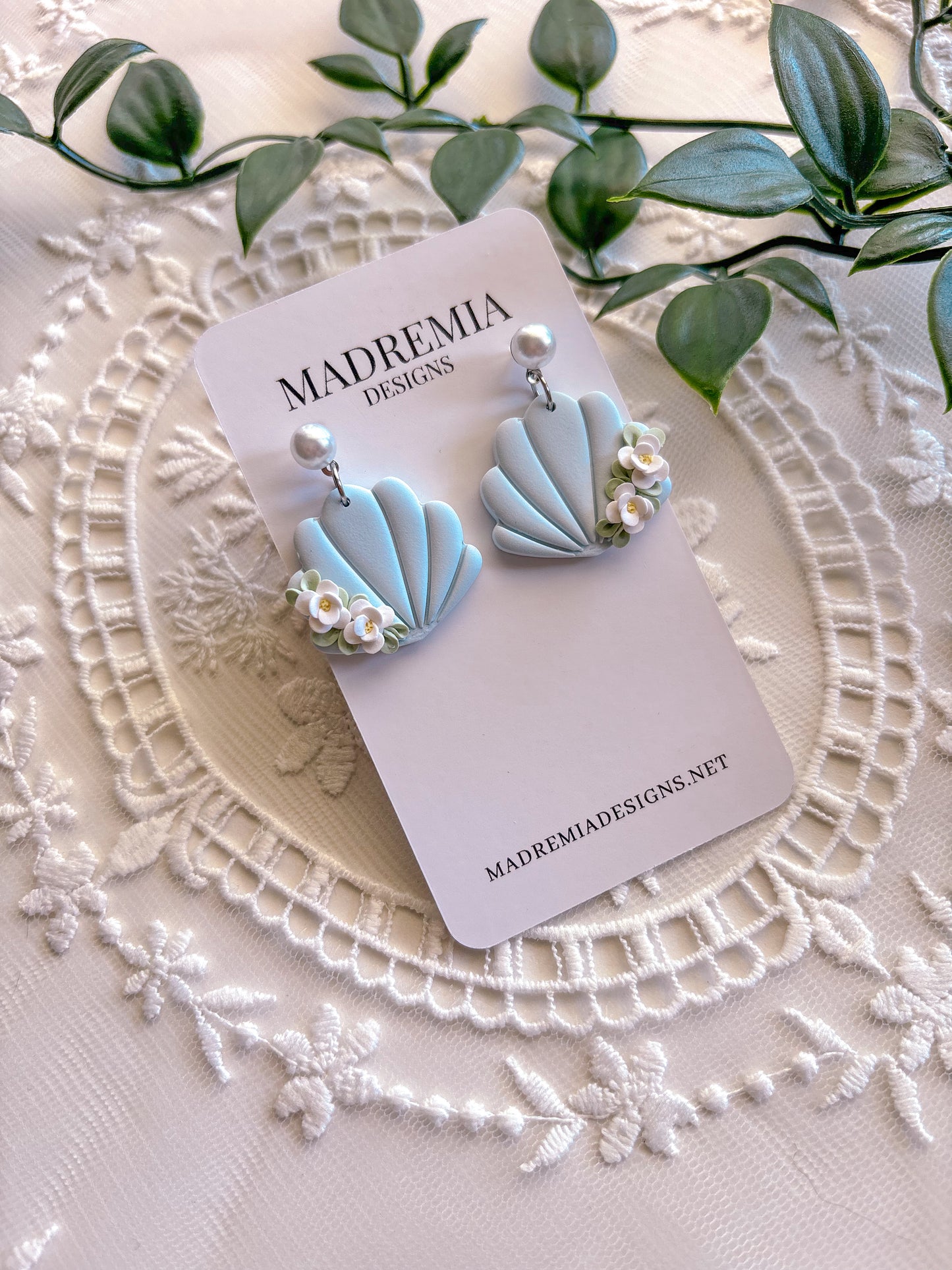 Floral Shell Dangles