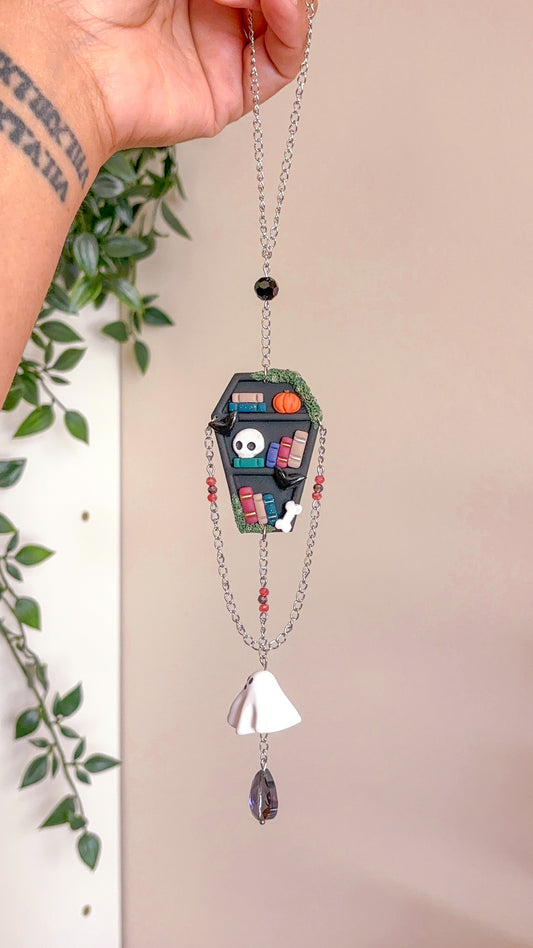 Coffin Bookcase Car Charm