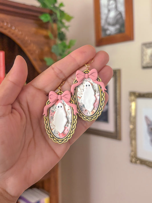 Floral Ghostie Cameo Dangles