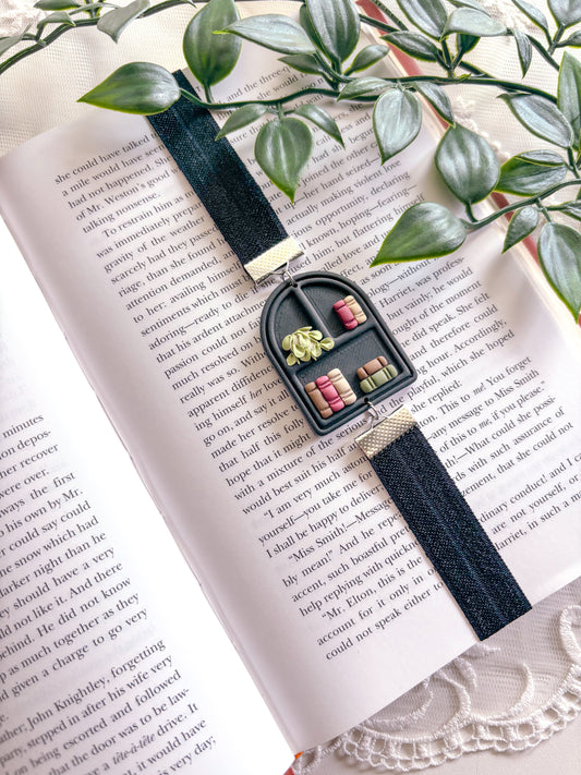 Black Greenery Bookcase Bookmark
