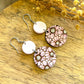 Pink Floral Wood Dangles