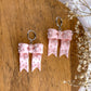 Pearls and Pink Bow Dangles
