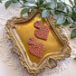 Double Heart Barro Dangles