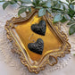 Puffy Black Talavera Heart Dangles