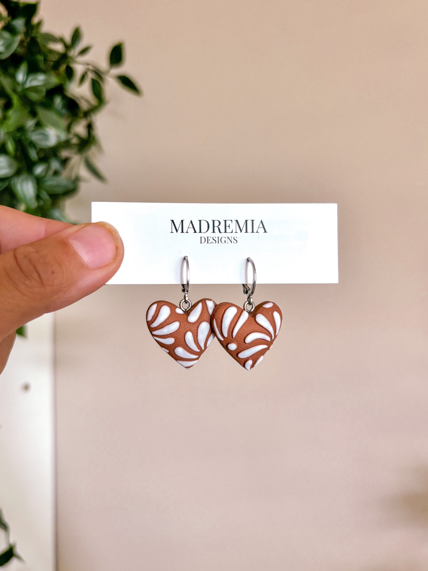 Terrecota Puffy Heart Dangles