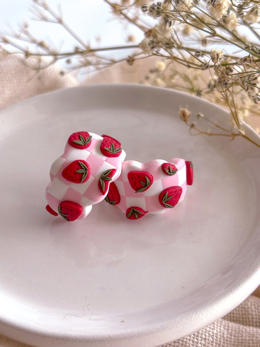 Checkered Strawberry Huggies
