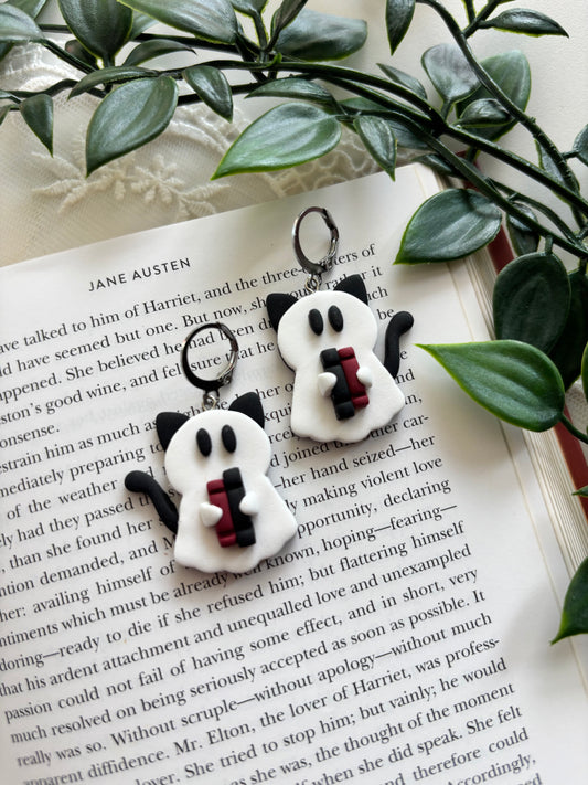 Dark Romance Kitty Ghost Dangles