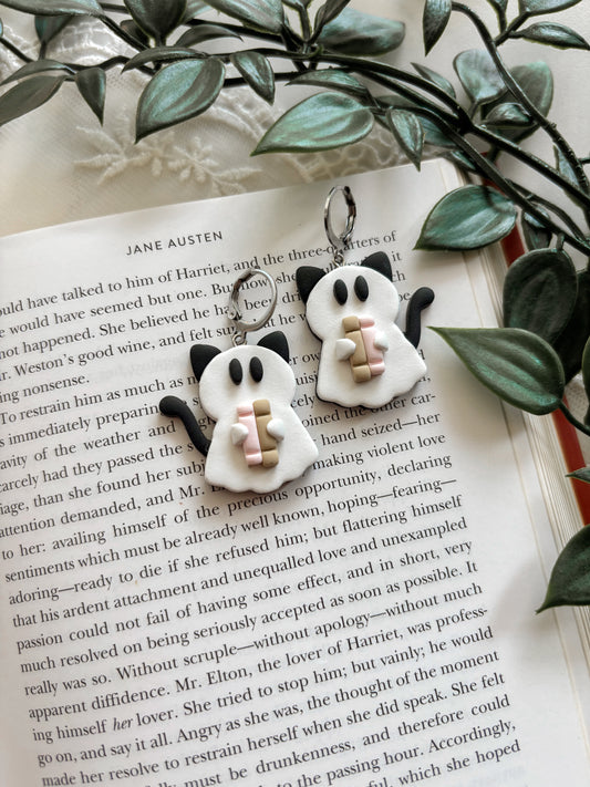Sweet Romance Kitty Ghost Dangles