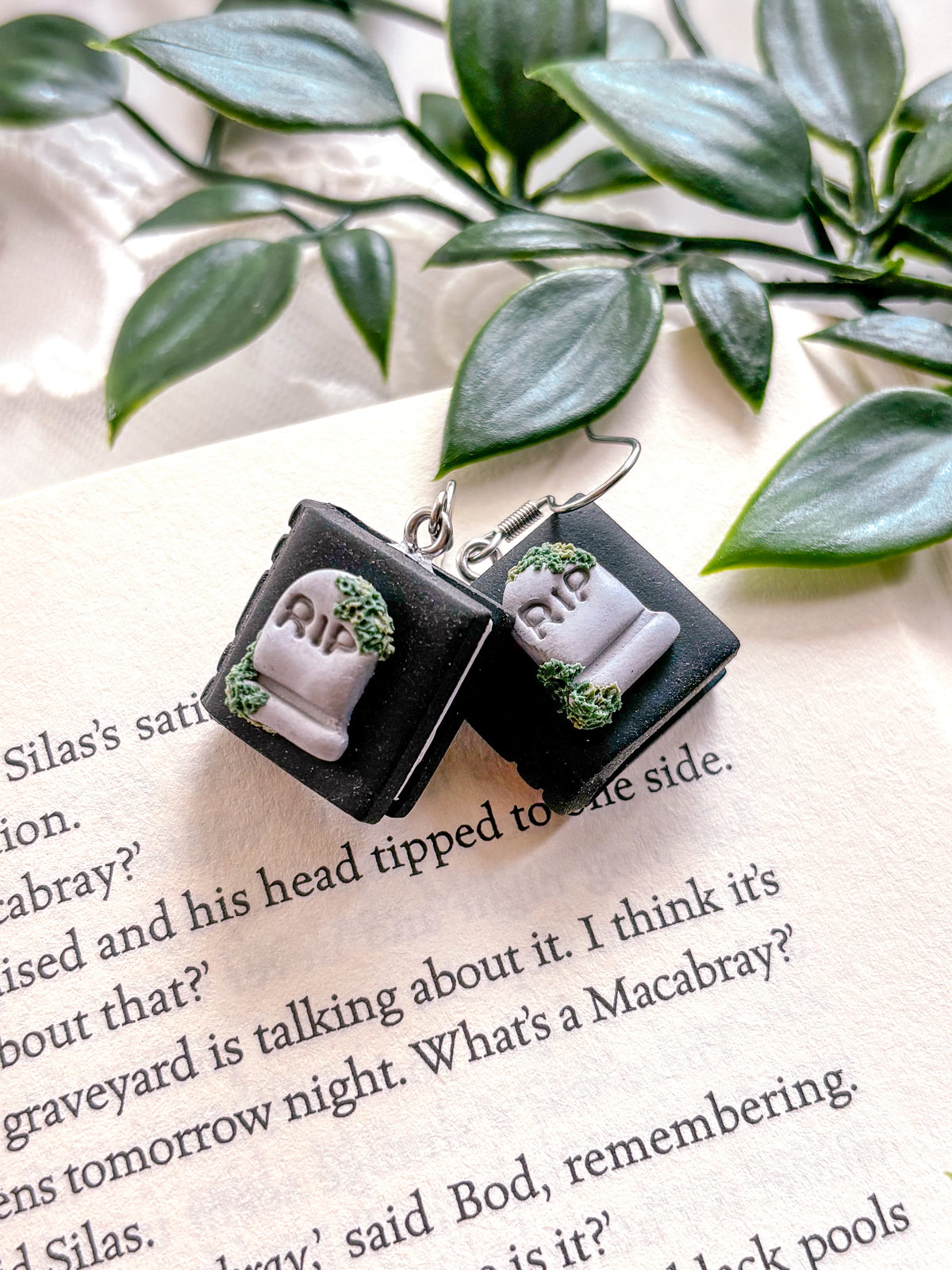 Tombstone Book Charm Dangles