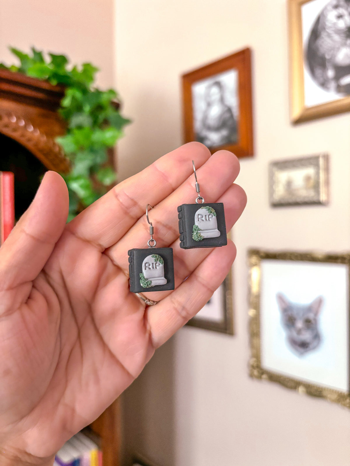 Tombstone Book Charm Dangles