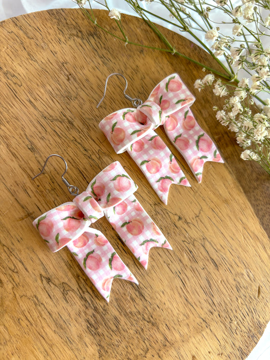 Peachy Picnic Bow Dangles
