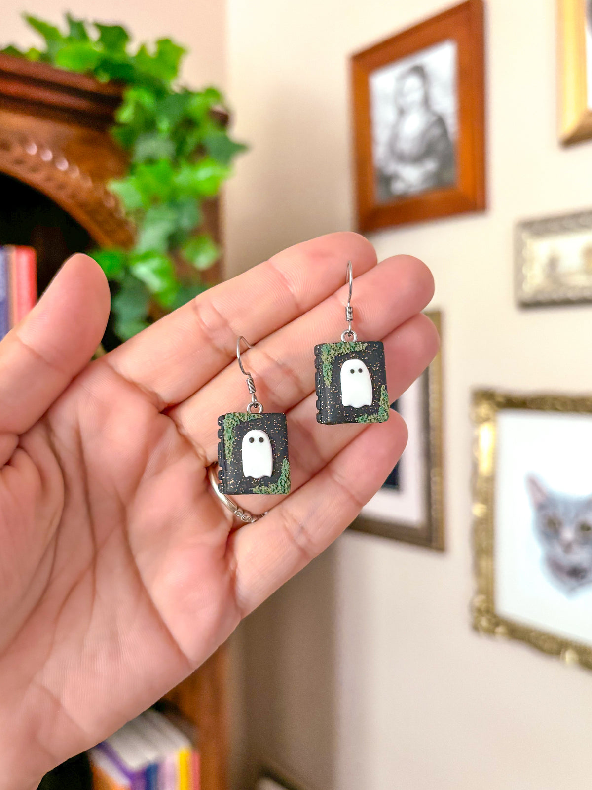 Ghost Book Charm Dangles