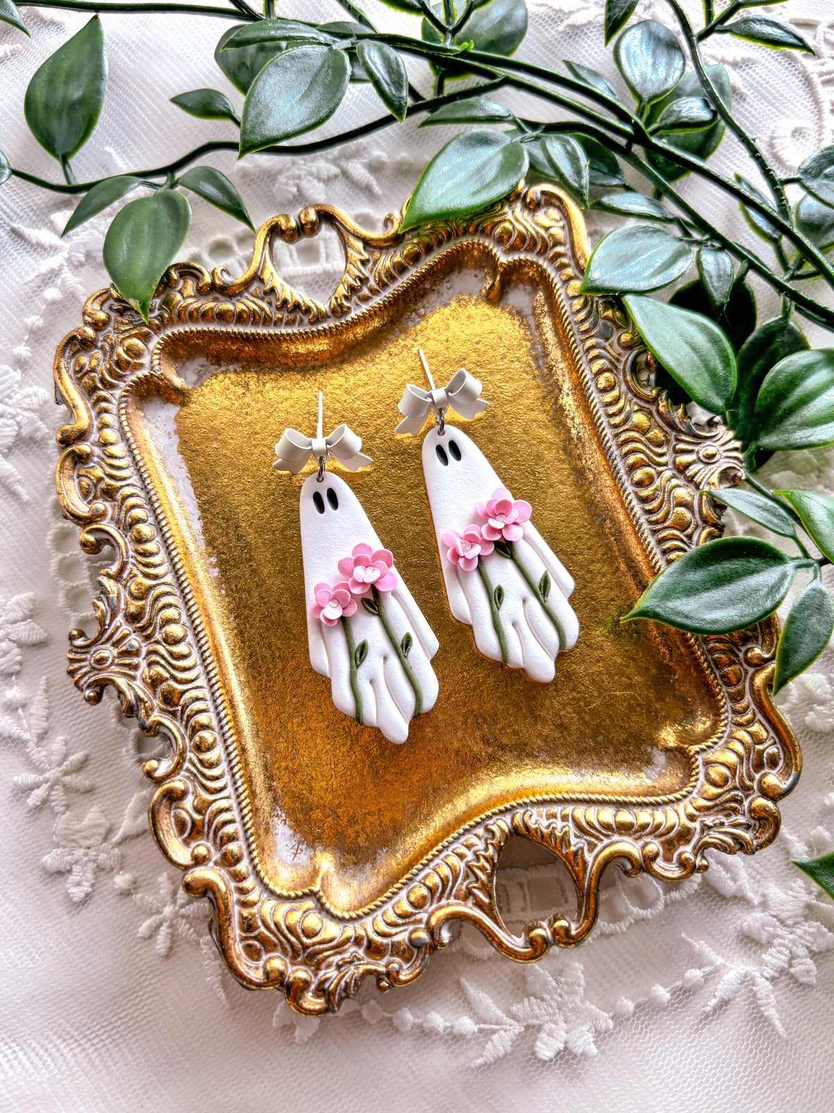 Floral Ghost Dangles