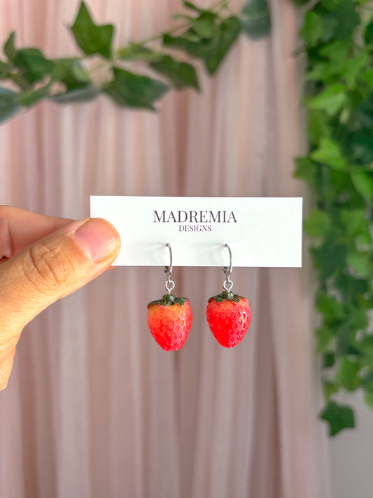 Dainty Strawberry Dangles