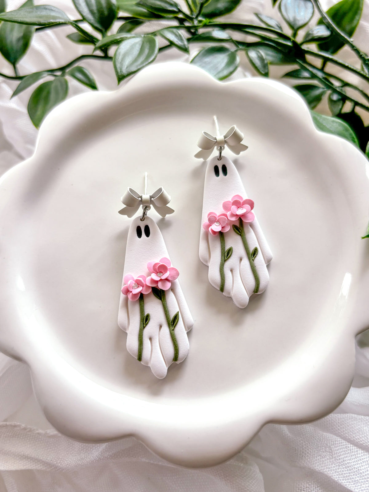 Floral Ghost Dangles