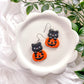 Black Kitty Pumpkin Dangles