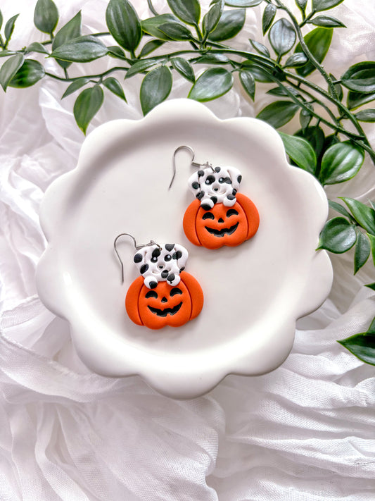 Dalmatian Pumpkin Dangles