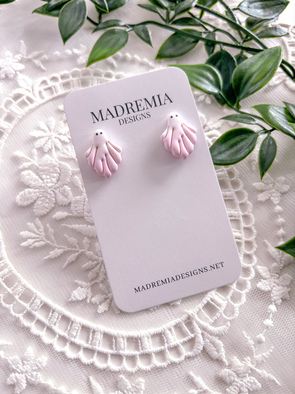 Pink Ombre Ghost Studs