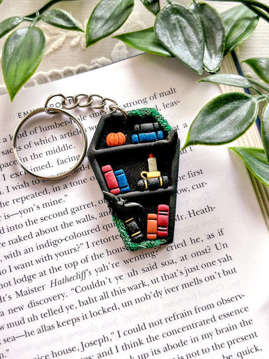 Coffin Bookcase Keychain