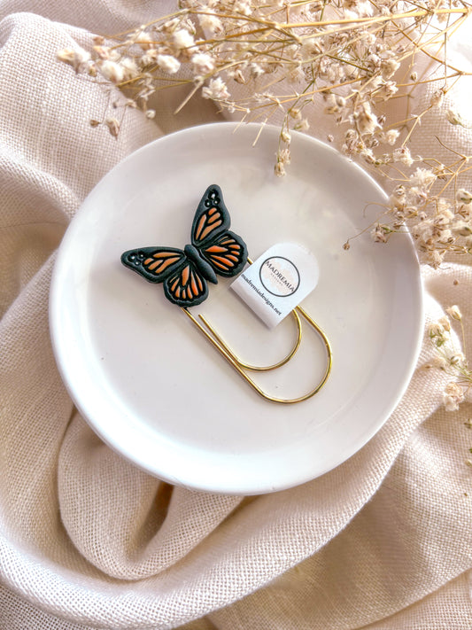 Orange Butterfly Paperclip Bookmark