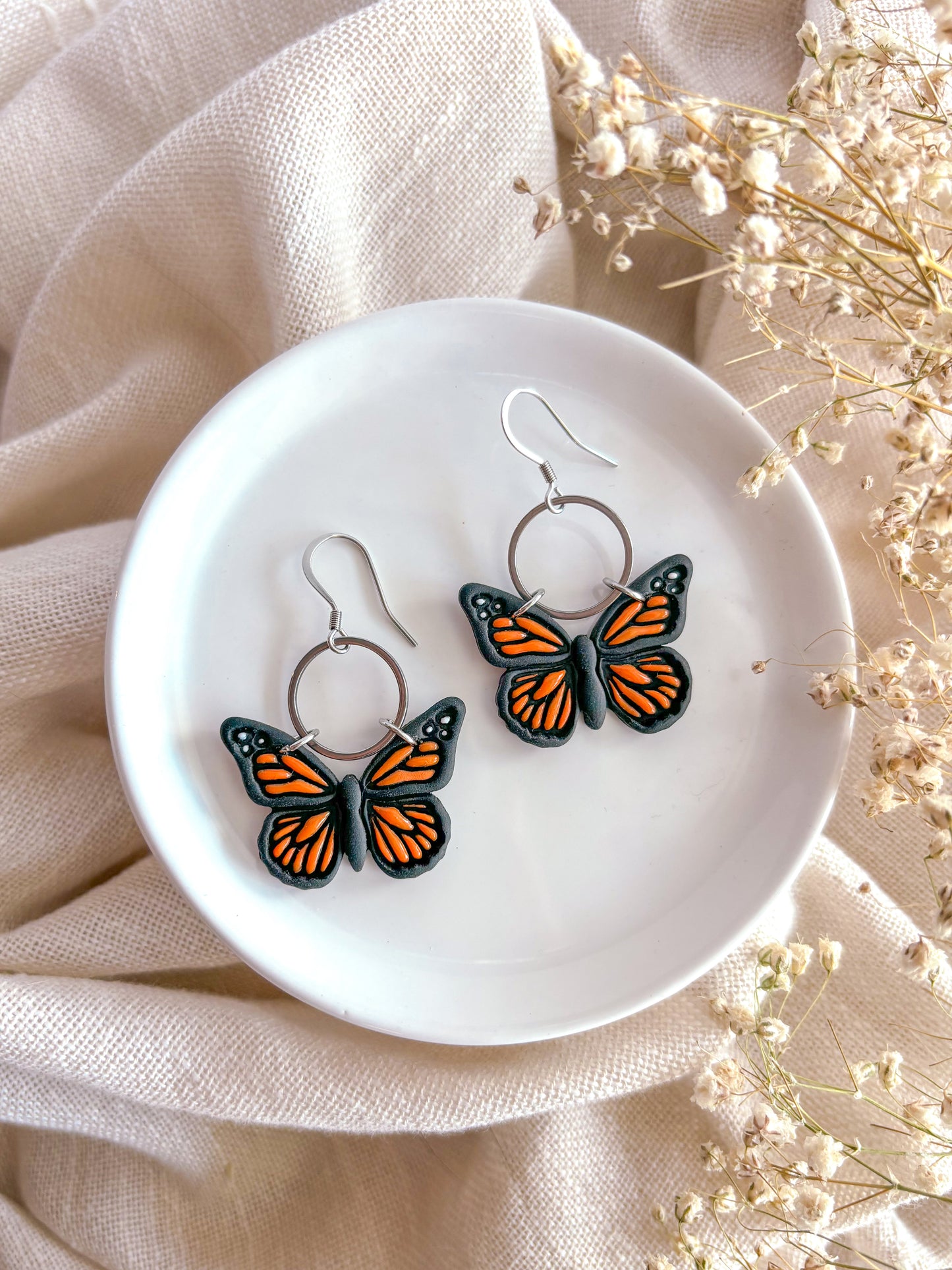 Orange Butterfly Dangles