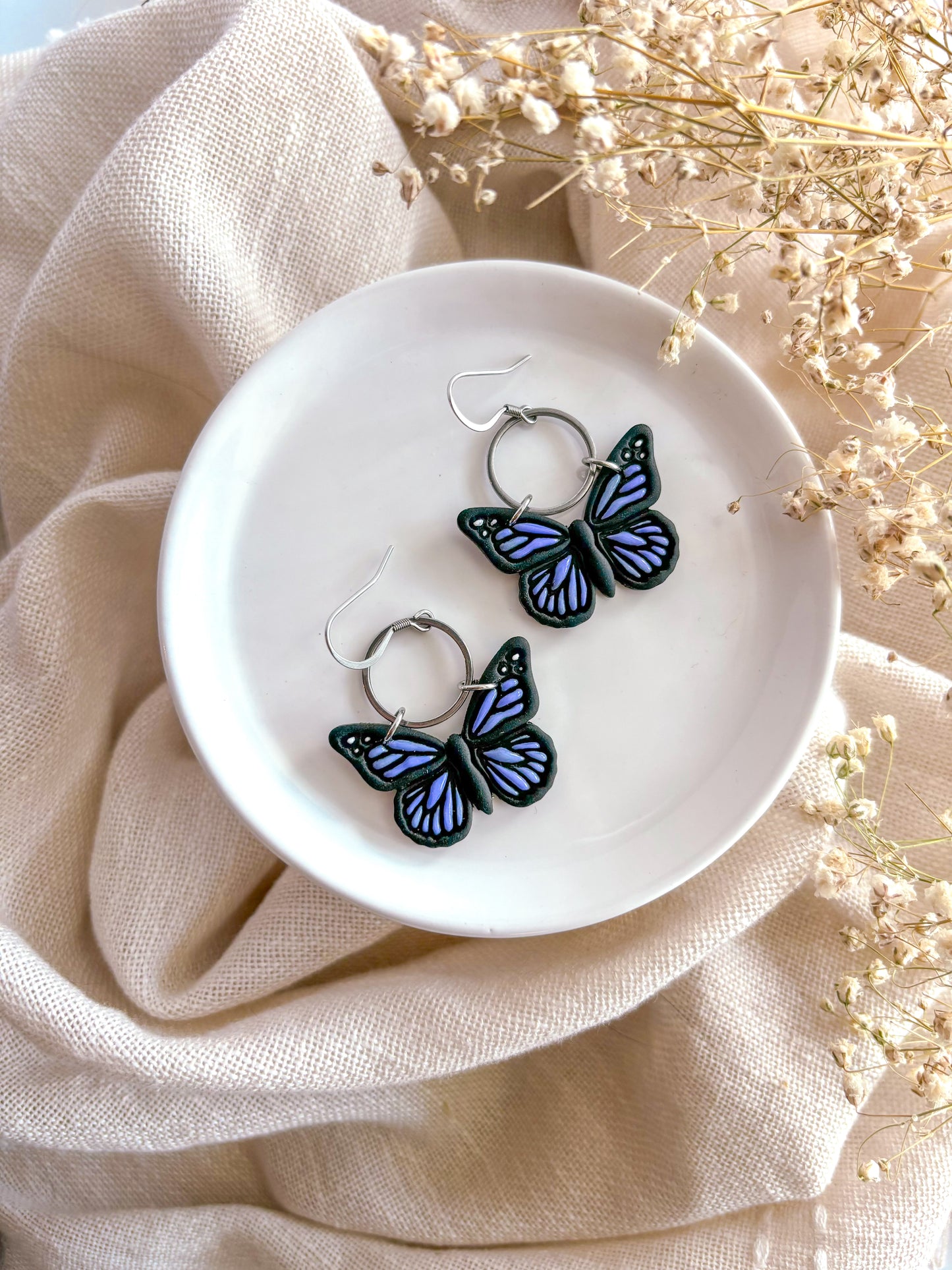 Purple Butterfly Dangles