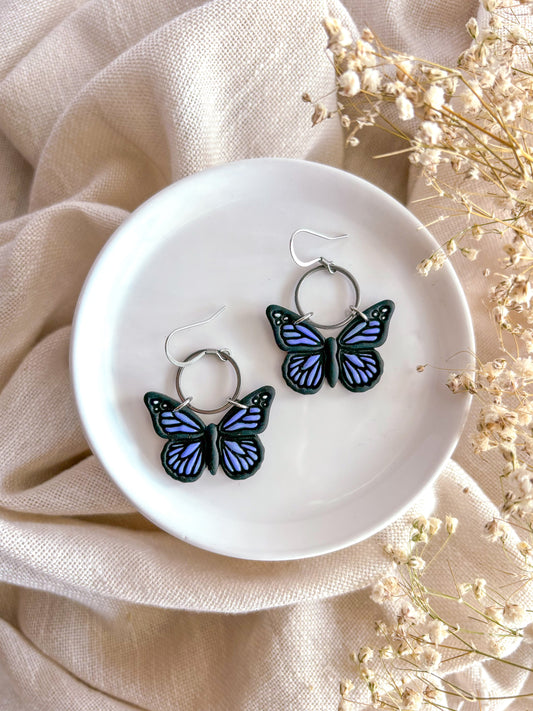 Purple Butterfly Dangles