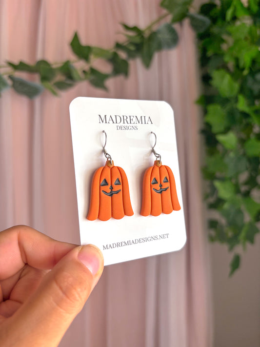 Pumpkin Ghost Dangles