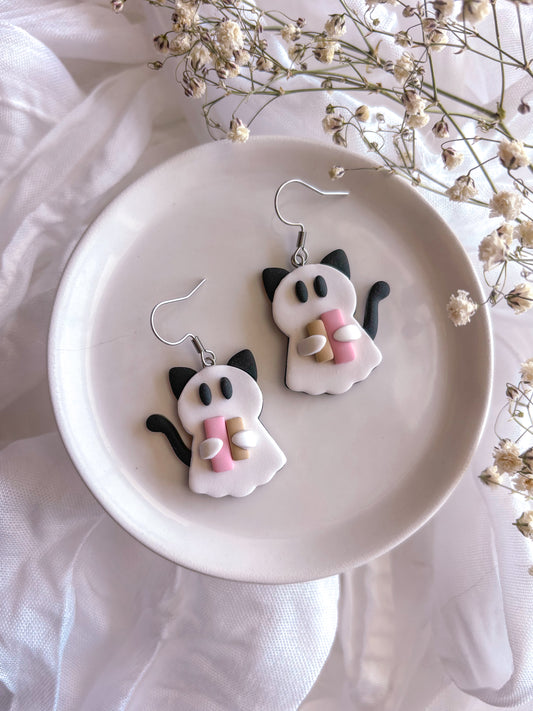 Sweet Romance Ghost Kitty Dangles