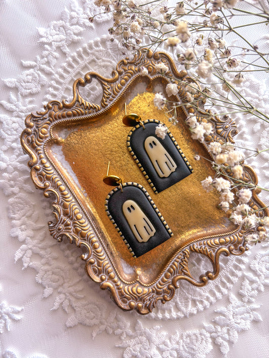 Black Glow in the dark Ghost Dangles