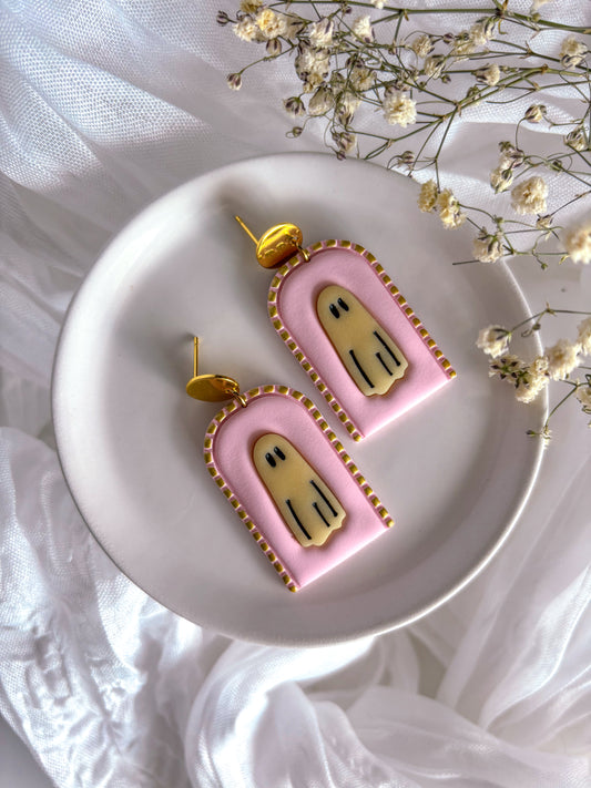 PINK Glow in the dark Ghost Dangles
