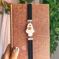 Ghost holding Pumpkin Bookmark with Black Ribbon