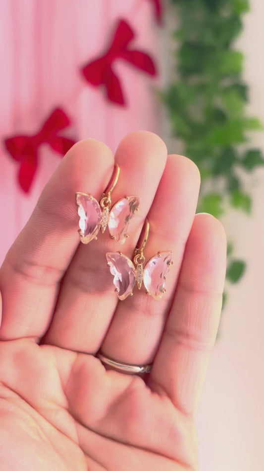 Light Pink Butterfly Charm Dangles